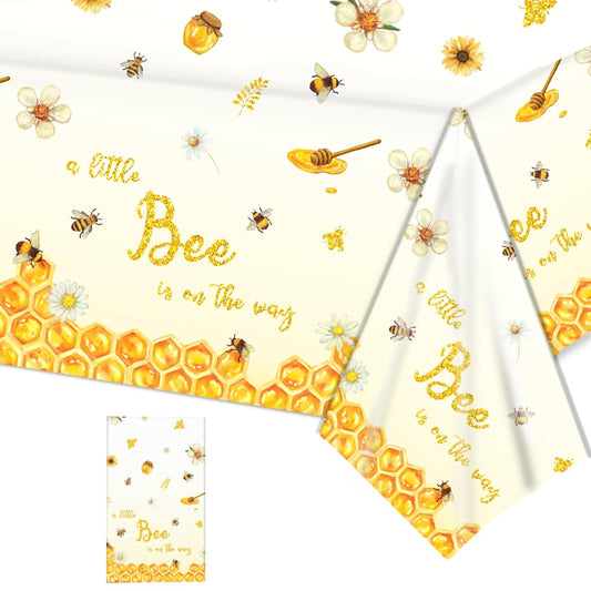 Buzzing Bee Party Tablecloth Compatible with Baby Shower Decorations