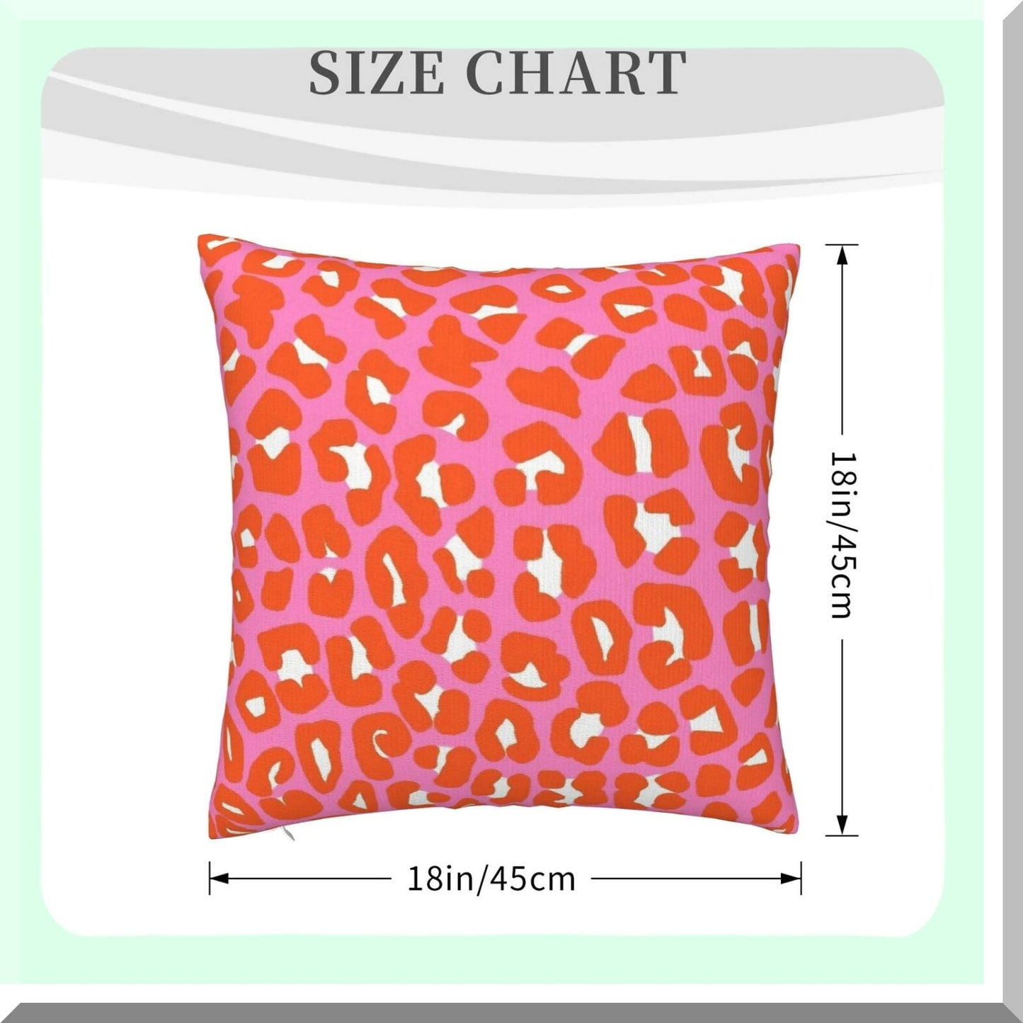 Leopard Spots Preppy Aesthetic Pillow Covers - Decorative Throw Pillowcase for Home Decor - 18x18 Inch Square Couch Cushion Cover - Pink Orange Safari Print