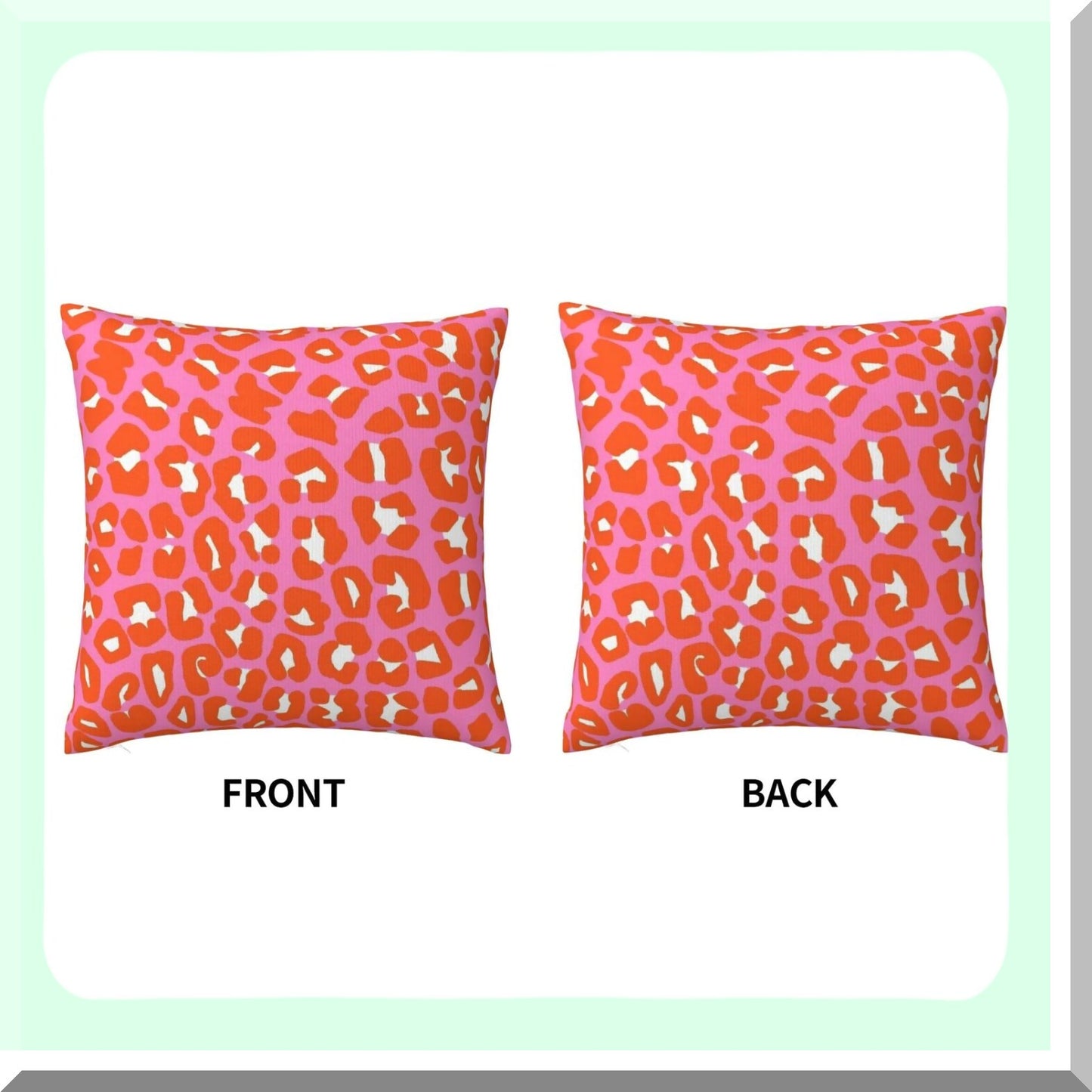 Leopard Spots Preppy Aesthetic Pillow Covers - Decorative Throw Pillowcase for Home Decor - 18x18 Inch Square Couch Cushion Cover - Pink Orange Safari Print