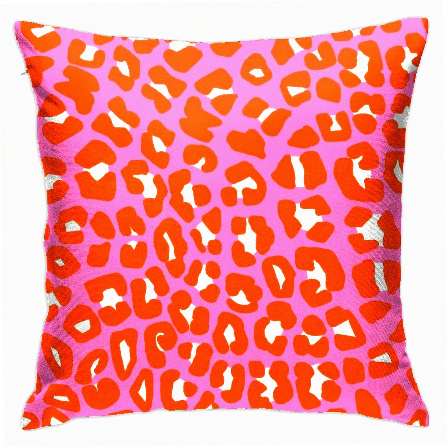 Leopard Spots Preppy Aesthetic Pillow Covers - Decorative Throw Pillowcase for Home Decor - 18x18 Inch Square Couch Cushion Cover - Pink Orange Safari Print