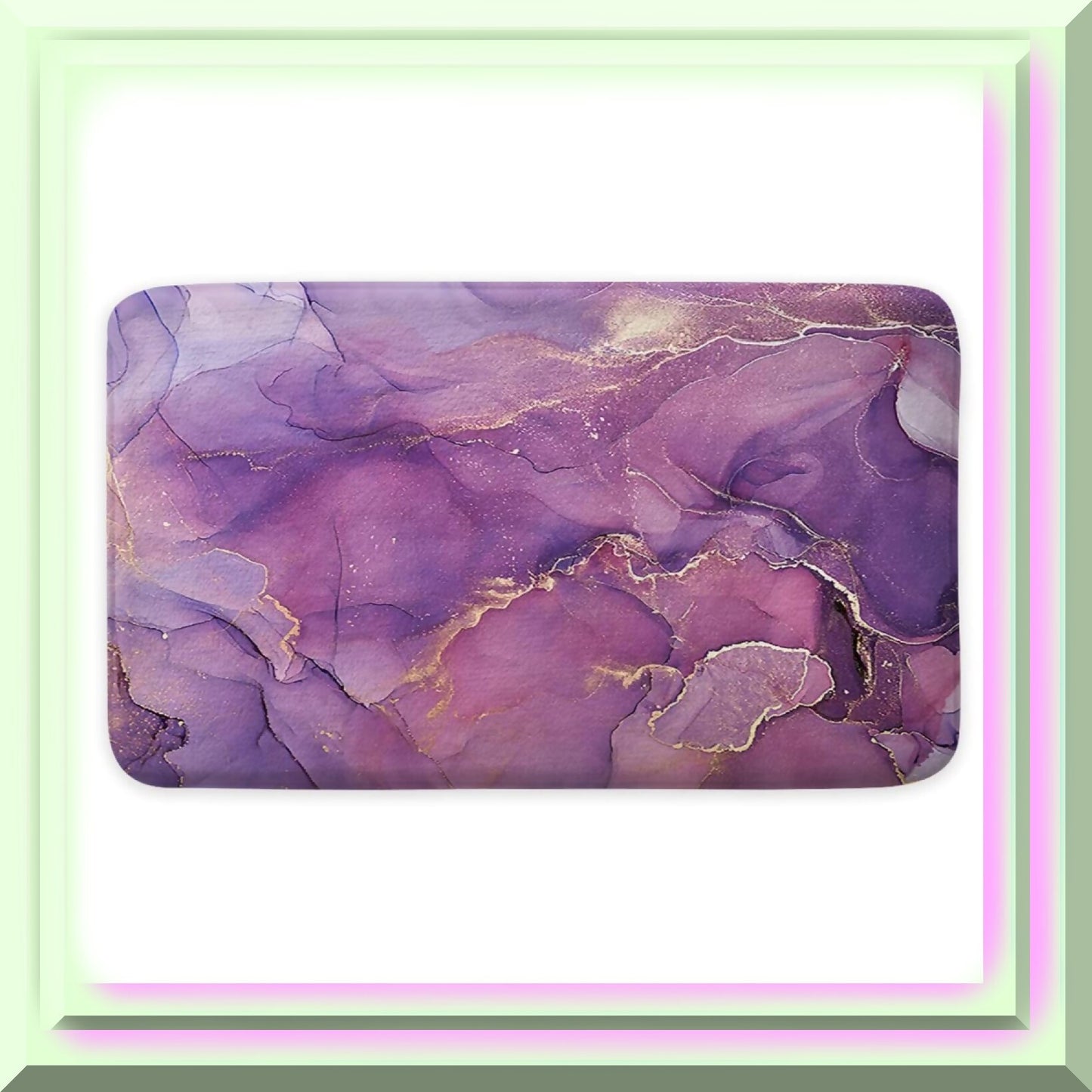 Purple Marble Flannel Bath Rug 17x29