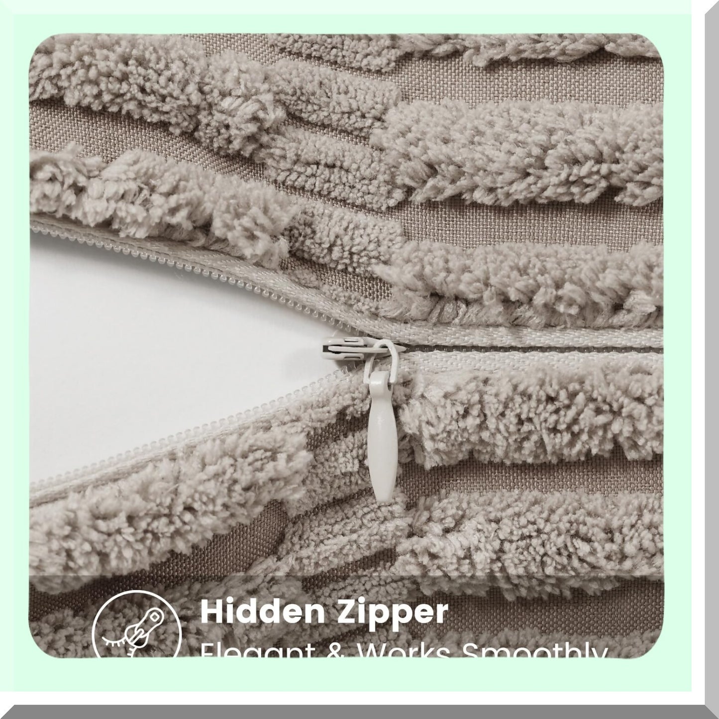 Striped Corduroy Khaki Pillow Covers - Set of 2, 26x26 Square Throw Pillow Cases for Couch, Living Room, Bed, Sofa - Modern Farmhouse Boho Home Decor Accent