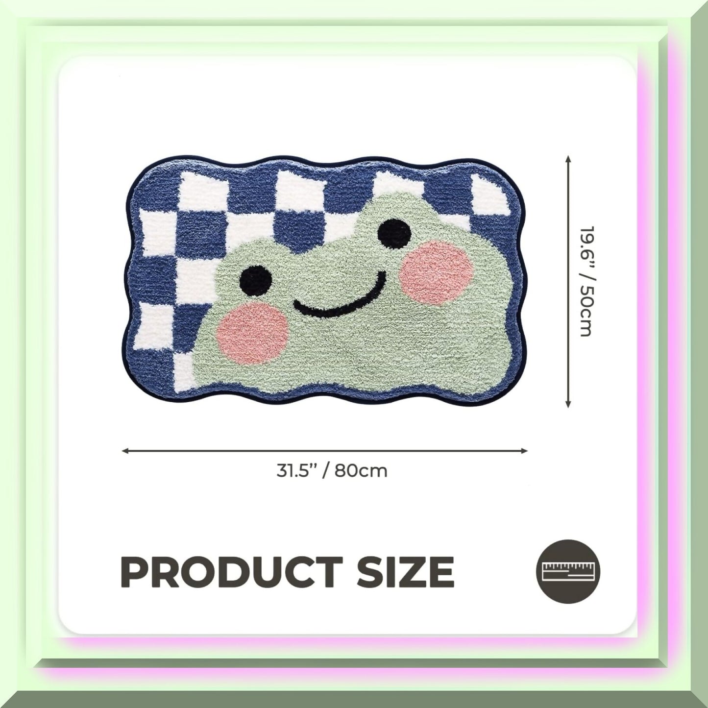 Frog Green Microfiber Bath Mat 19.6 x 31.5 Inches