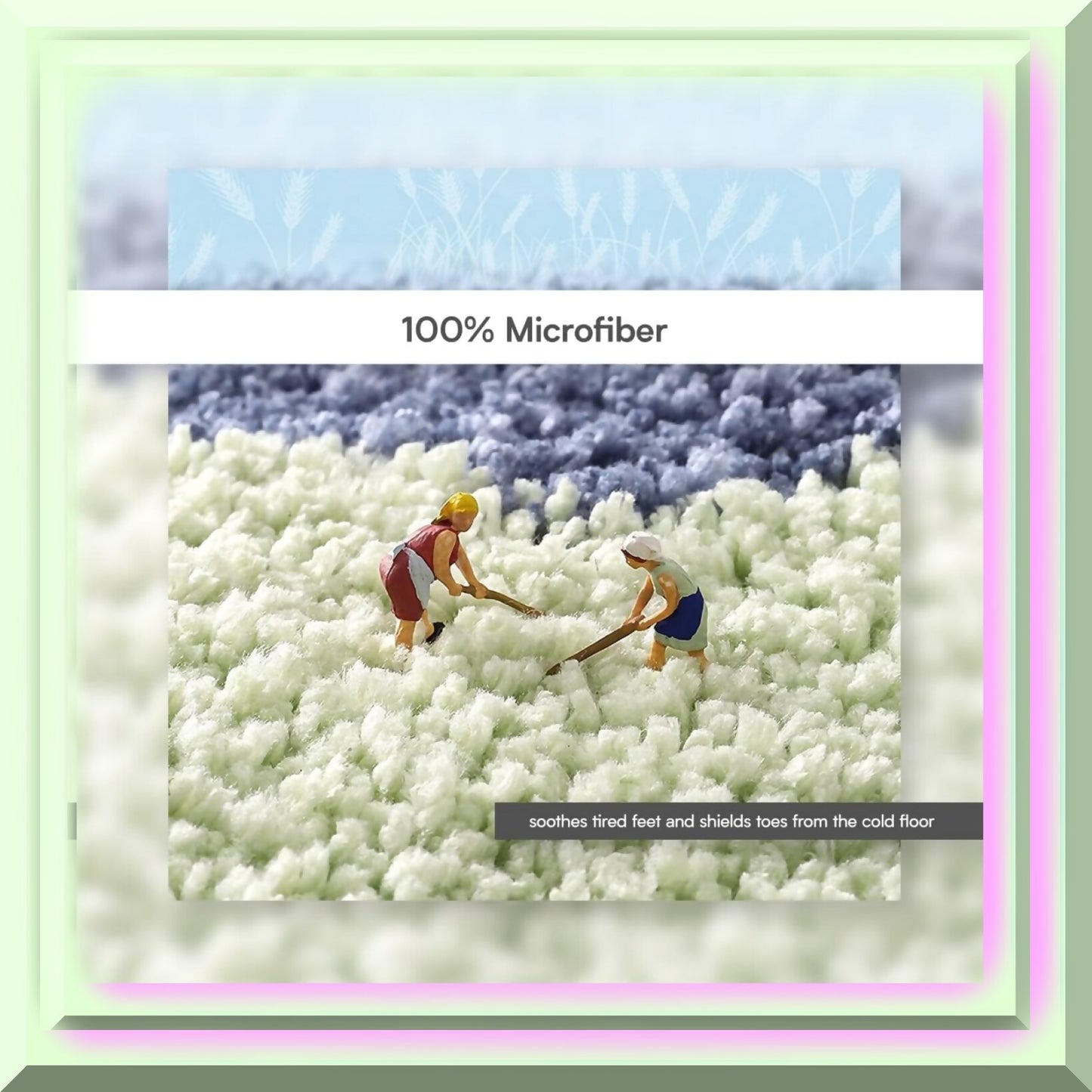 Frog Green Microfiber Bath Mat 19.6 x 31.5 Inches