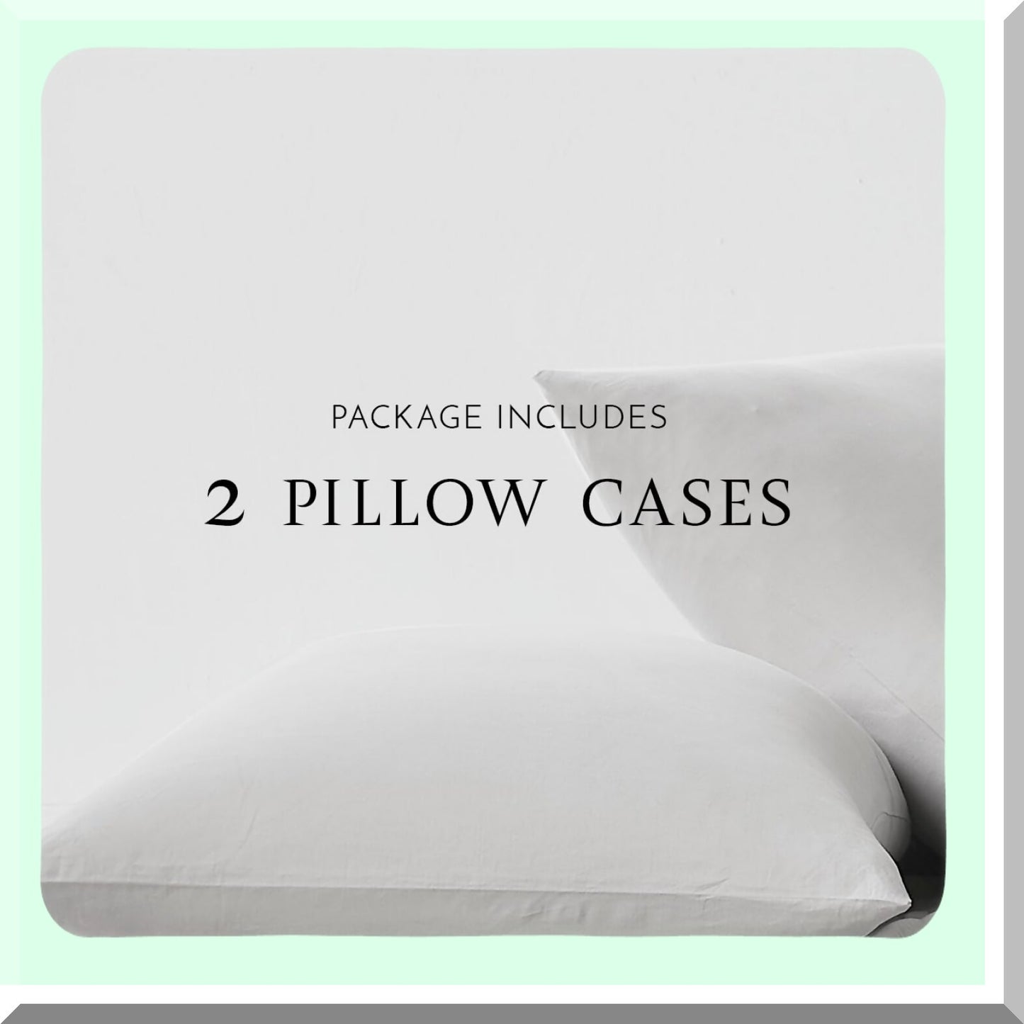 Luxury 144 Thread Count Cotton Pillowcases - Set of 2, Light Grey - Soft & Breathable Pillow Covers - Premium Quality Bedding Accessories