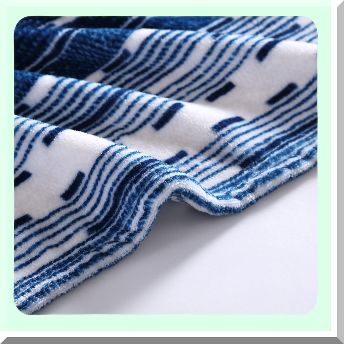 Ultra Plush Fleece Throw Blanket - Logan Stripe Blue, Perfect for Couch or Bed, 50 x 60