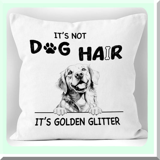 Golden Glitter Retriever Pillowcase - 18x18 Gift Set for Women & Dog Lovers - Decorative Cover Case for Golden Retriever Owners