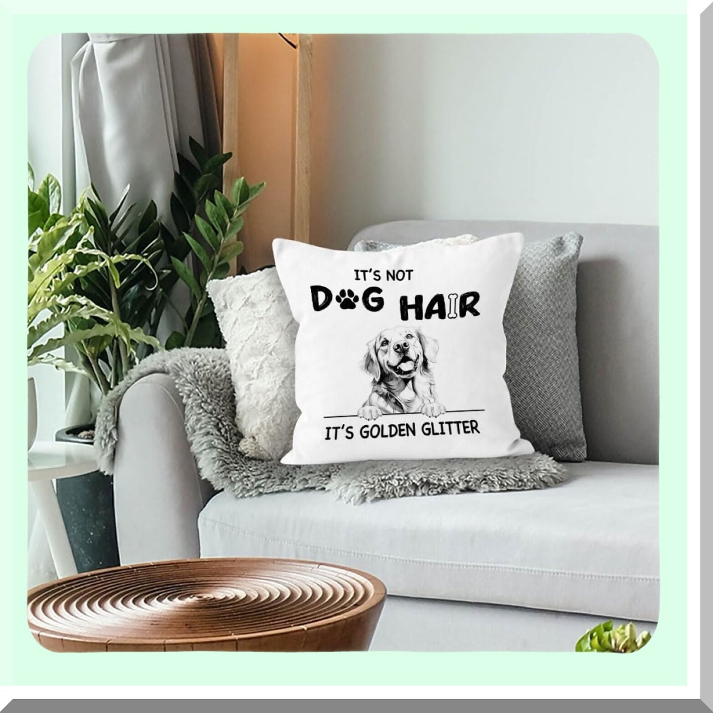 Golden Glitter Retriever Pillowcase - 18x18 Gift Set for Women & Dog Lovers - Decorative Cover Case for Golden Retriever Owners