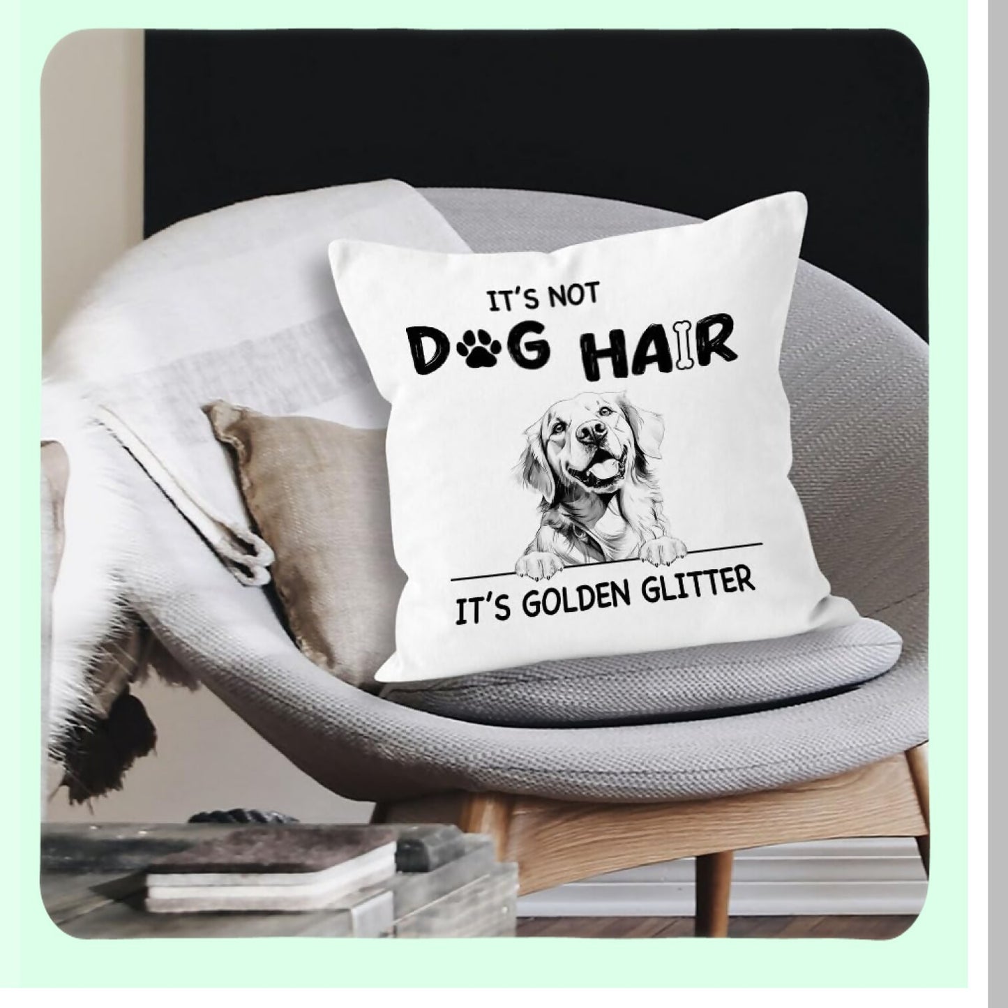 Golden Glitter Retriever Pillowcase - 18x18 Gift Set for Women & Dog Lovers - Decorative Cover Case for Golden Retriever Owners