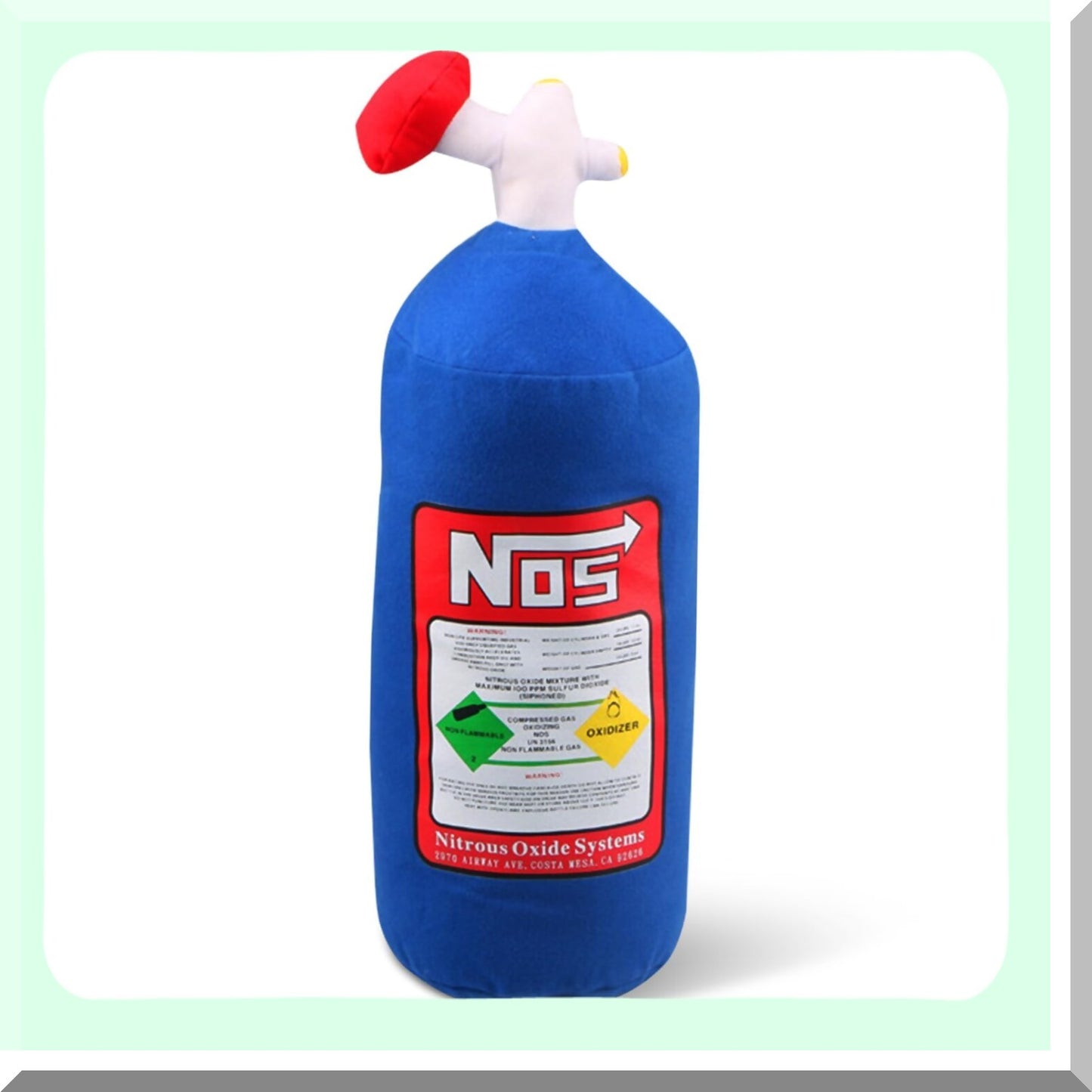 Plush Neck Support Pillow - Comfortable Car Headrest Cushion for Travel & Office Chair - NOS Bottle Design - 11 x 4.7in - Car Seat Pillow