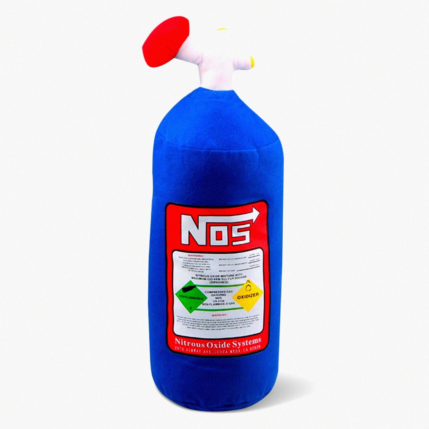 Plush Neck Support Pillow - Comfortable Car Headrest Cushion for Travel & Office Chair - NOS Bottle Design - 11 x 4.7in - Car Seat Pillow