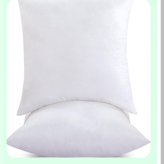 Square Cushion Comfort 2-Pack - 12x12 Inch Pillow Insert Set for Bed, Couch, Sofa - White Decorative Inner Cushion Stuffer for Pillow Shams
