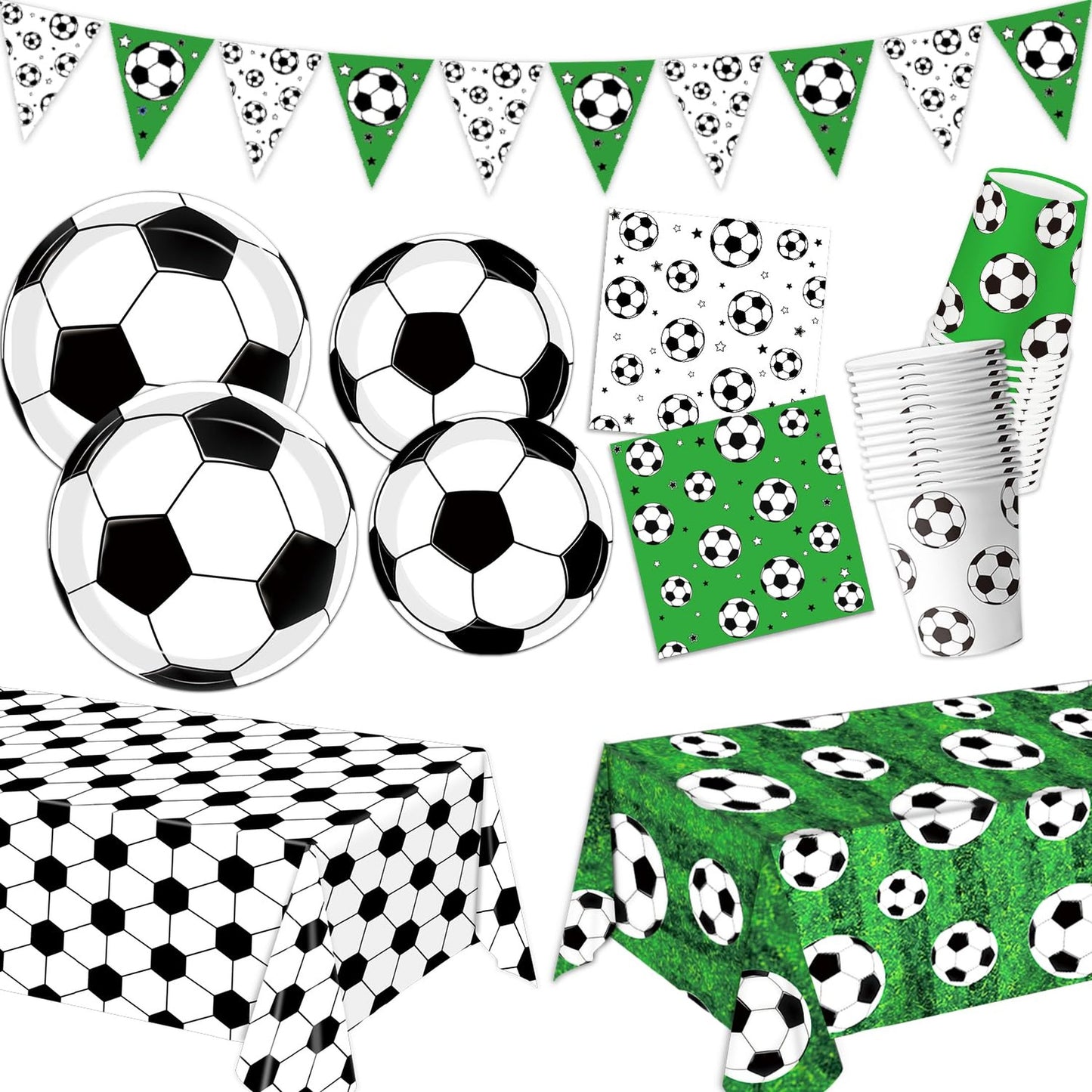 Soccer Party Supplies Tableware Set for Sports Birthday