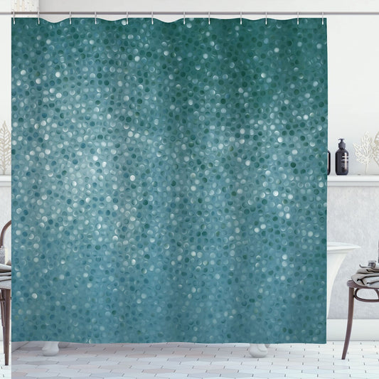 Geometric Shower Curtain 69x84 Teal White
