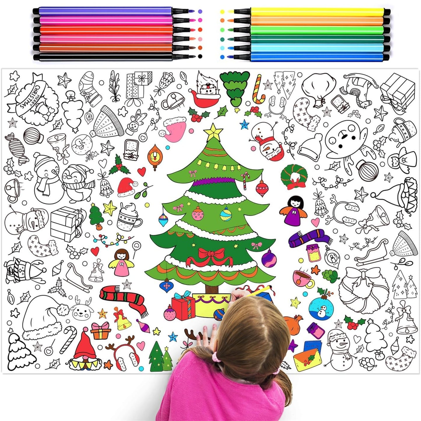 Giant Coloring Poster with Paint Pens for Kids