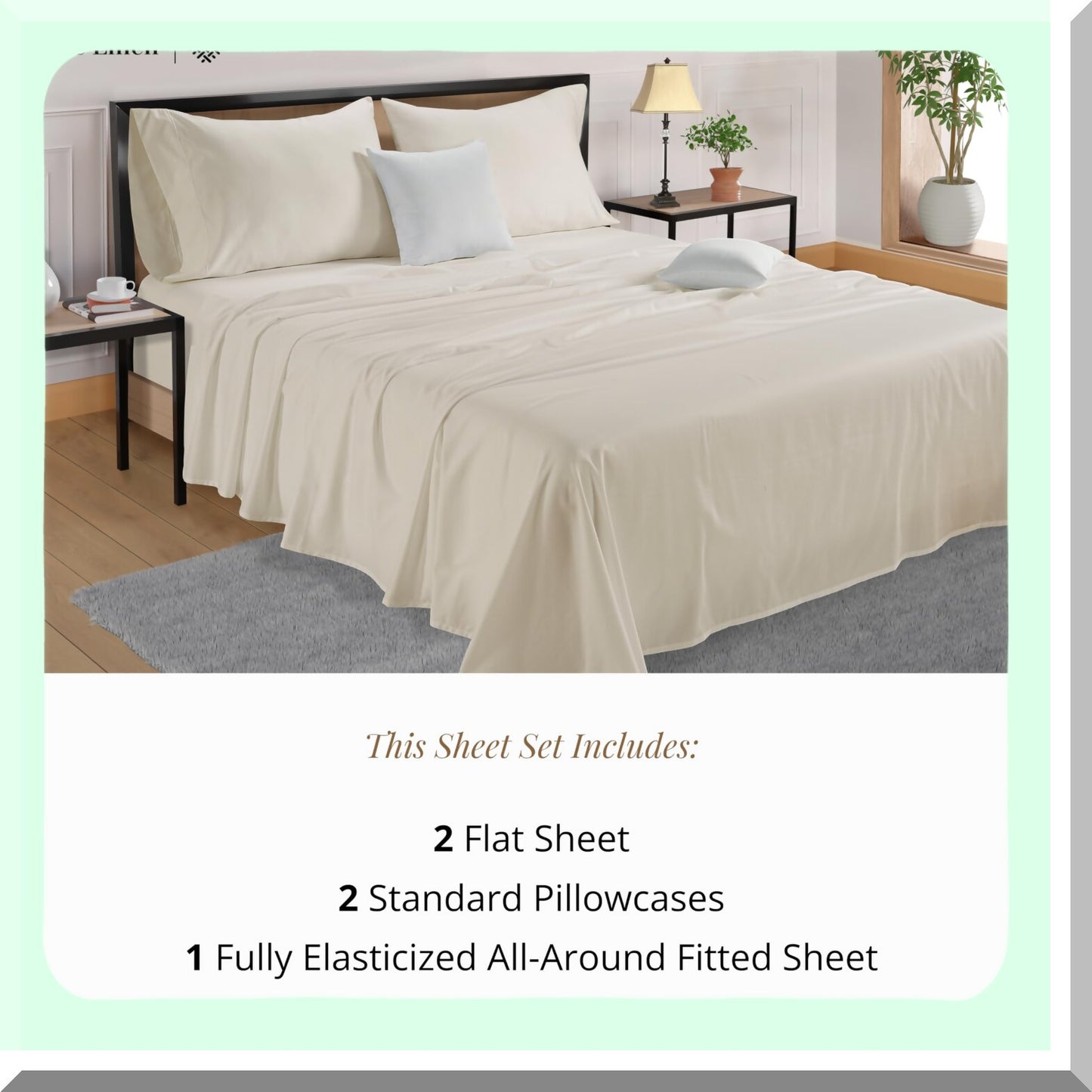 Luxury Split Bed Cotton Sheet Set - 5 Piece 600 TC Bedding with Deep Pockets & Pillowcases - Ultra Soft Ivory Hotel Sheets for Adjustable Beds
