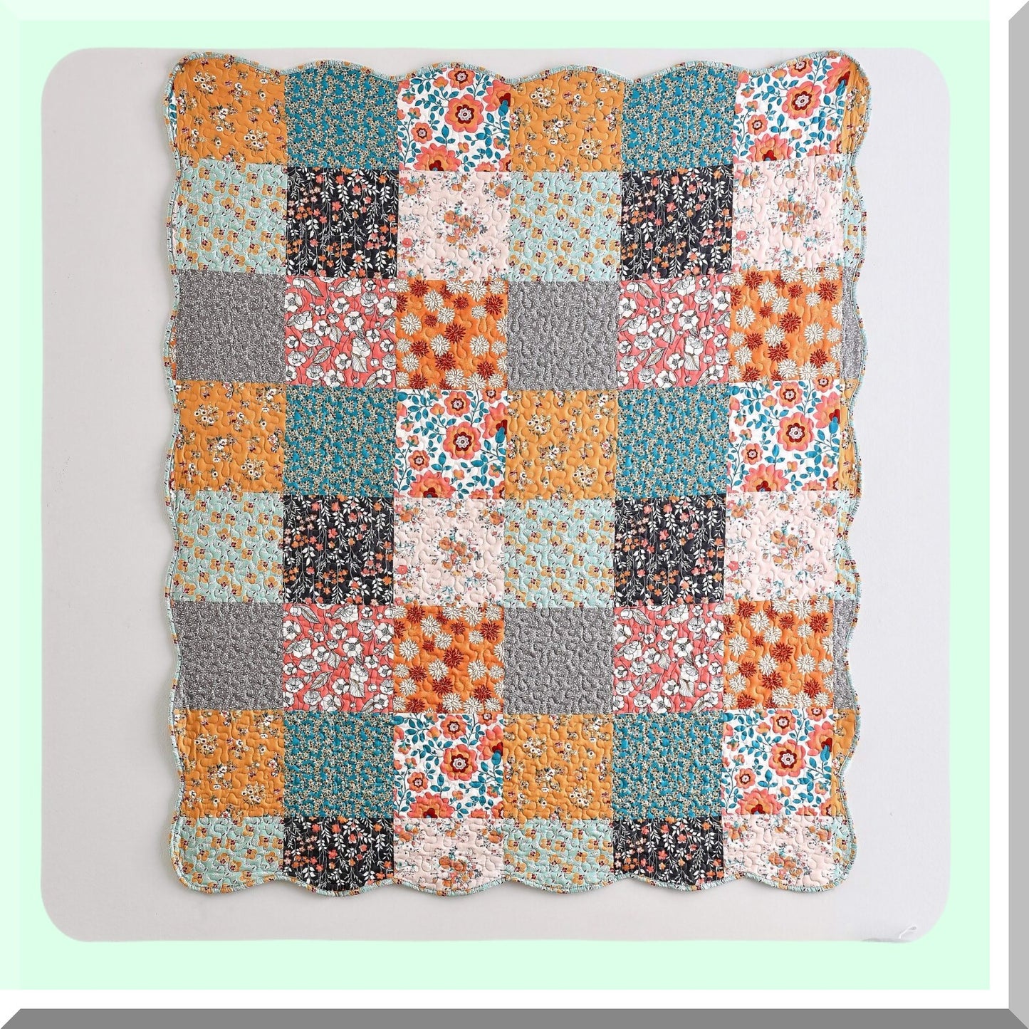 Calico Comfort Reversible Quilted Throw Blanket, 50x60-inch, Multicolor