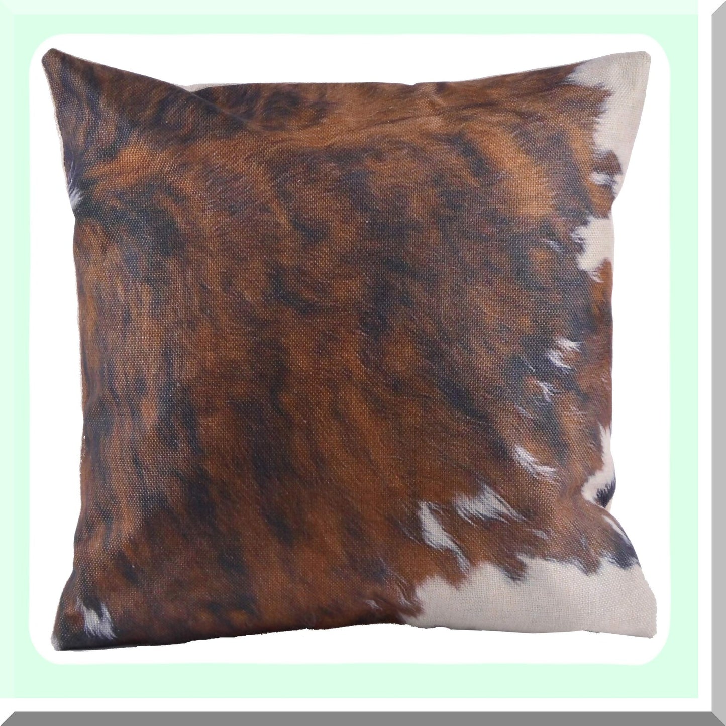 Luxury Cowhide Print Pillowcase Set - Tri Color Brown Cow Print Throw Pillow Cover - Decorative Cotton Linen Cushion Case for Sofa & Bedroom Home Decor - 18 x 18 Inch Set of 2