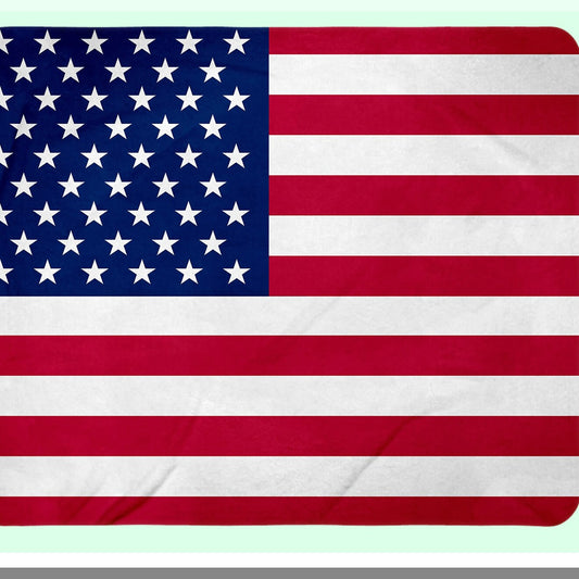 Patriotic Stars & Stripes Plush Fleece Throw - Soft USA Flag Blanket 50" x 60"