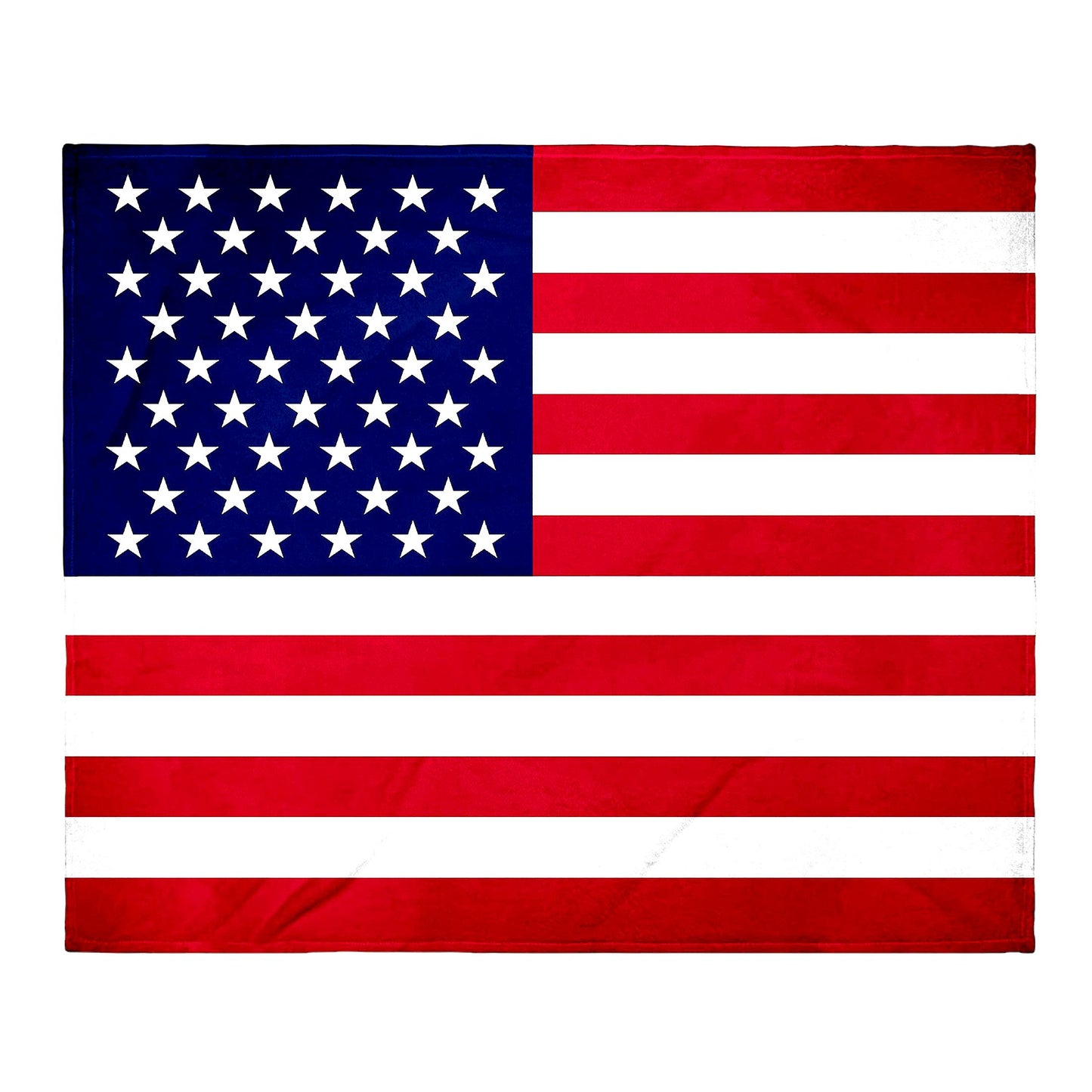 Patriotic Stars & Stripes Plush Fleece Throw - Soft USA Flag Blanket 50" x 60"
