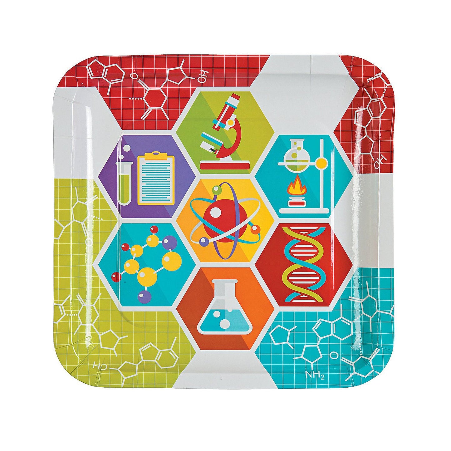 Science Party Dinner Plates 8 Pack for Kids Birthday