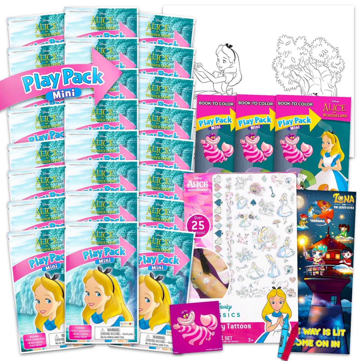 Colorful Fun Pack - 24-Piece Birthday Party Favors Set with Mini Coloring Books, Stickers, and More for Goodie Bags and Party Supplies