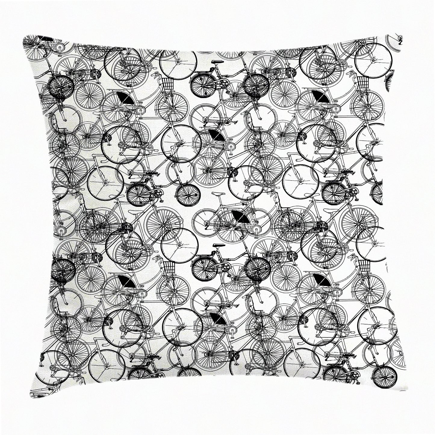 Retro Bike Sketch Throw Pillow - Vintage Bicycle Hand Drawn Art Decorative Cushion Cover - Abstract Rainbow Square Accent Case 18" X 18"