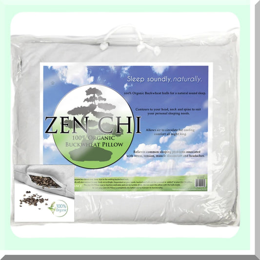 CoolSleep Buckwheat Comfort Pillow - Queen Size (20"X30") - Natural Cooling Technology - All Cotton Cover - Adjusts to Head - Comfortable Sleep - Buckwheat Hulls