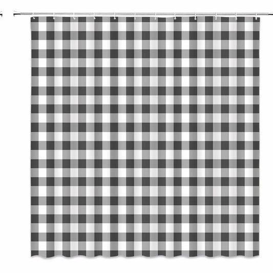 Black White Clic Plaid Shower Curtain 70x70