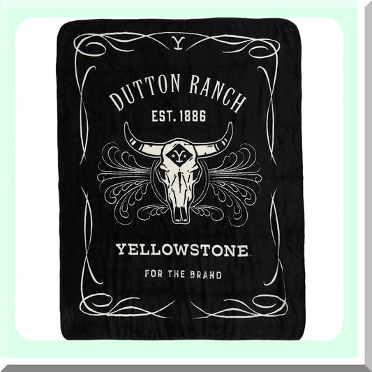 Yellowstone Luxe Silk Touch Throw Blanket - Whiskey Label Edition, 46" x 60"