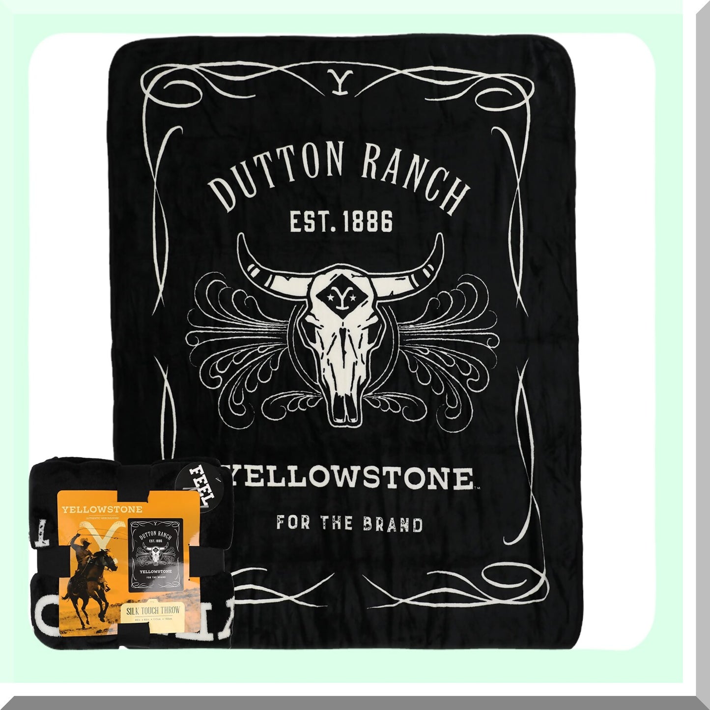 Yellowstone Luxe Silk Touch Throw Blanket - Whiskey Label Edition, 46" x 60"