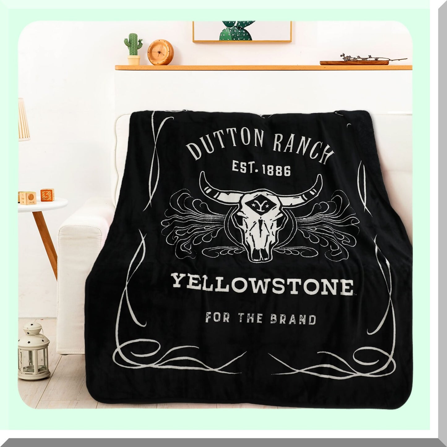 Yellowstone Luxe Silk Touch Throw Blanket - Whiskey Label Edition, 46" x 60"
