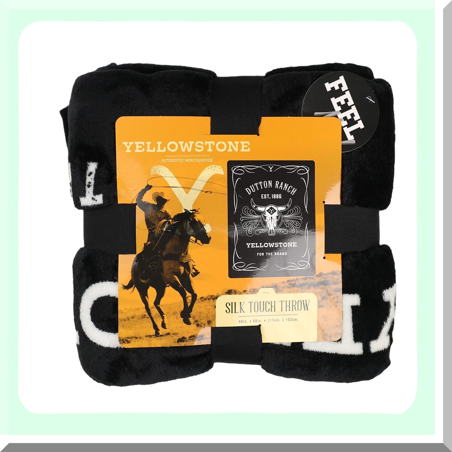 Yellowstone Luxe Silk Touch Throw Blanket - Whiskey Label Edition, 46" x 60"