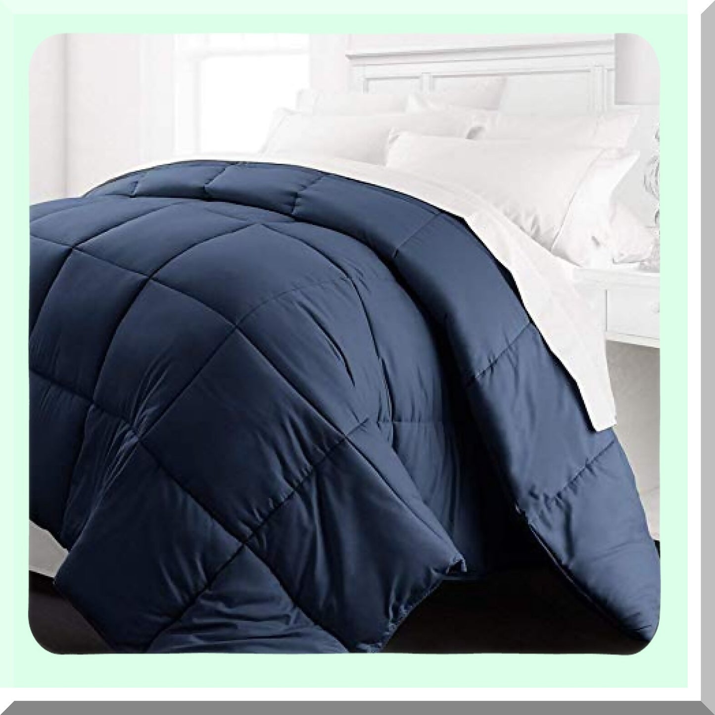 Navy Dream Comforter - Lightweight Luxury Goose Down Alternative Twin/Twin XL - Premium Quality Linens for Ultimate Comfort and Style