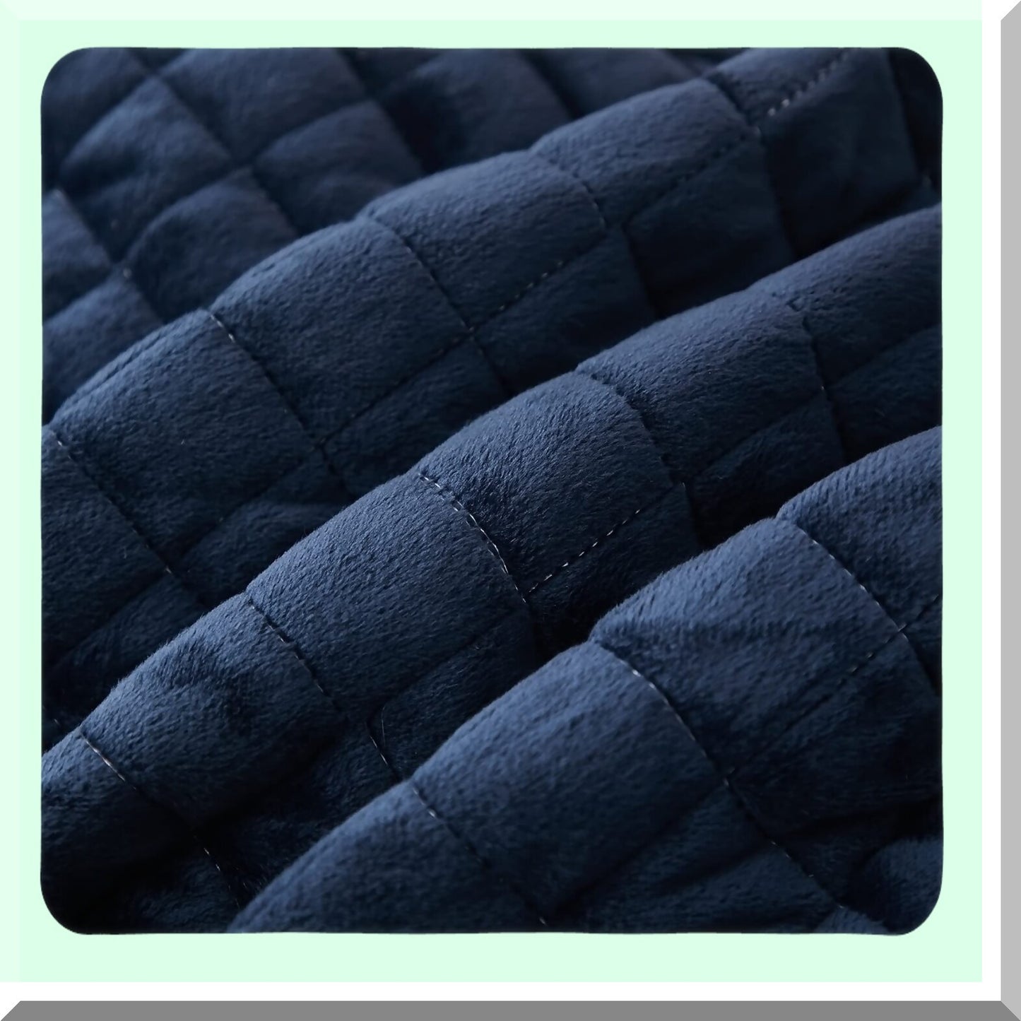 Luxury Diamond Quilted Velvet Pillowcases - 2 Pack Decorative Fringe Cozy Warm Zipper Closure - Navy Blue Dream Set