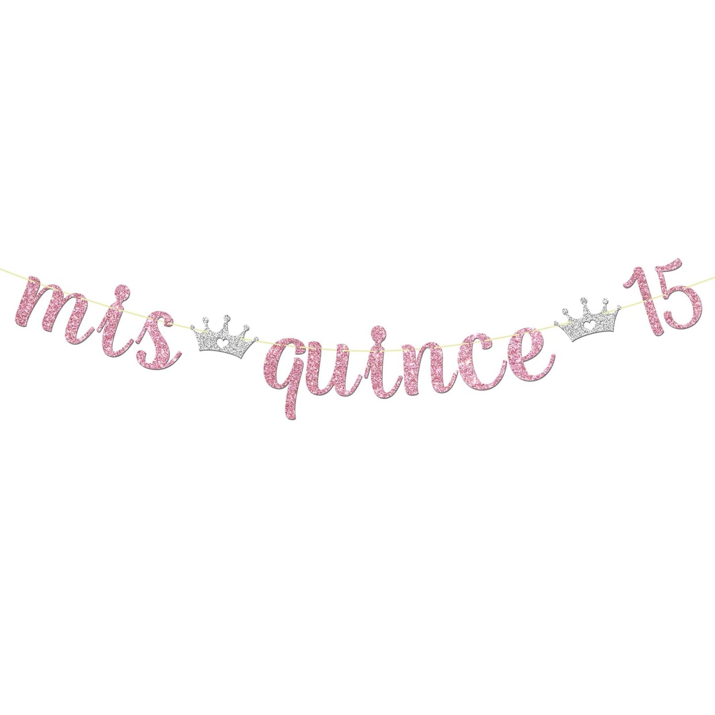 Pink Glitter Quinceañera Banner - Sparkling Decor for Girl's 15th Birthday Party! Celebrate Fifteen Years Old with Happy Birthday Decorations