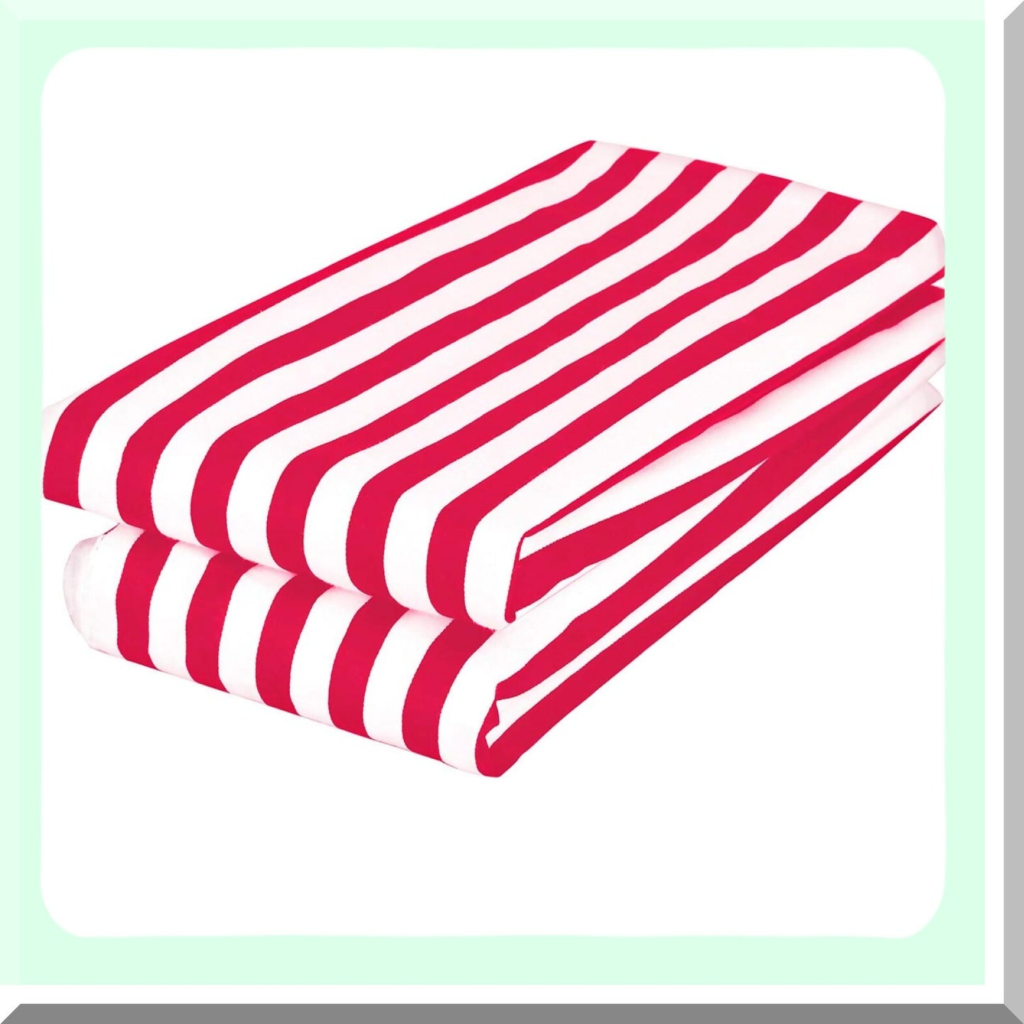 Striped Cotton Square Pillow Covers Set - 2 Pack Red 18x18 Inch - Sofa Bedroom Car Cushion Cases - Decorative Pillowcases - 100% Cotton