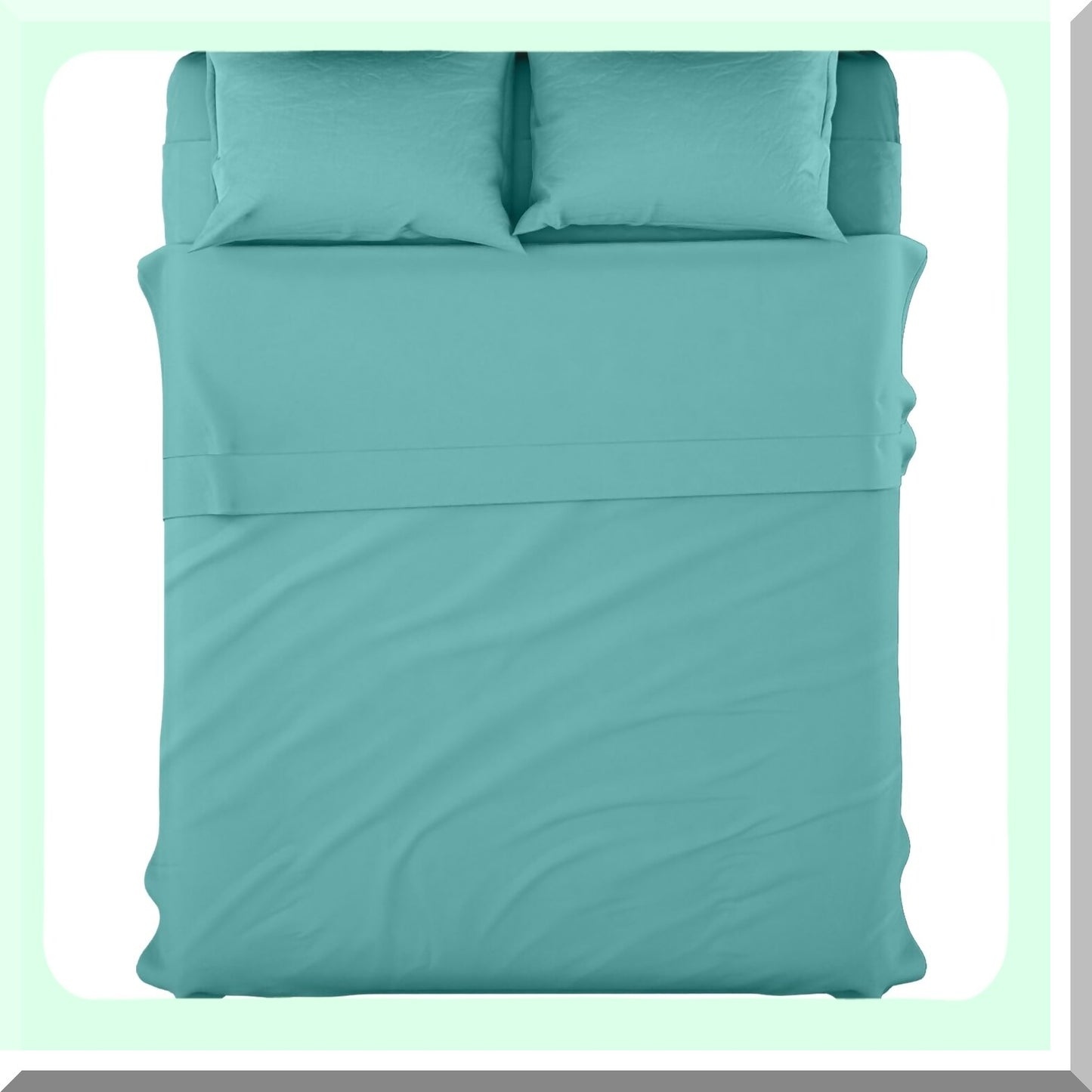Aqua Blue Ultra Soft Microfiber Bed Sheet Set - 3Pcs Brushed Bedding Set with 16 Deep Pockets for Twin XL Beds - Luxurious Sheets for Bedding