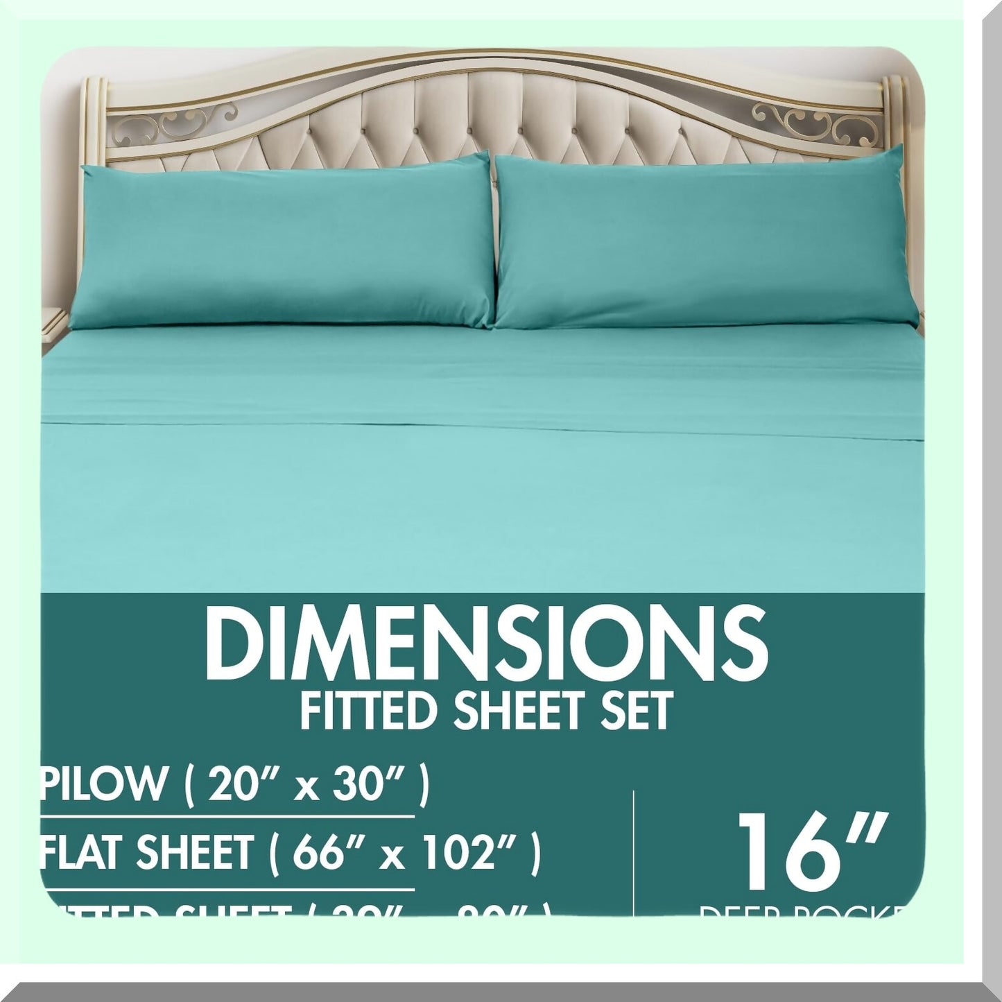 Aqua Blue Ultra Soft Microfiber Bed Sheet Set - 3Pcs Brushed Bedding Set with 16 Deep Pockets for Twin XL Beds - Luxurious Sheets for Bedding