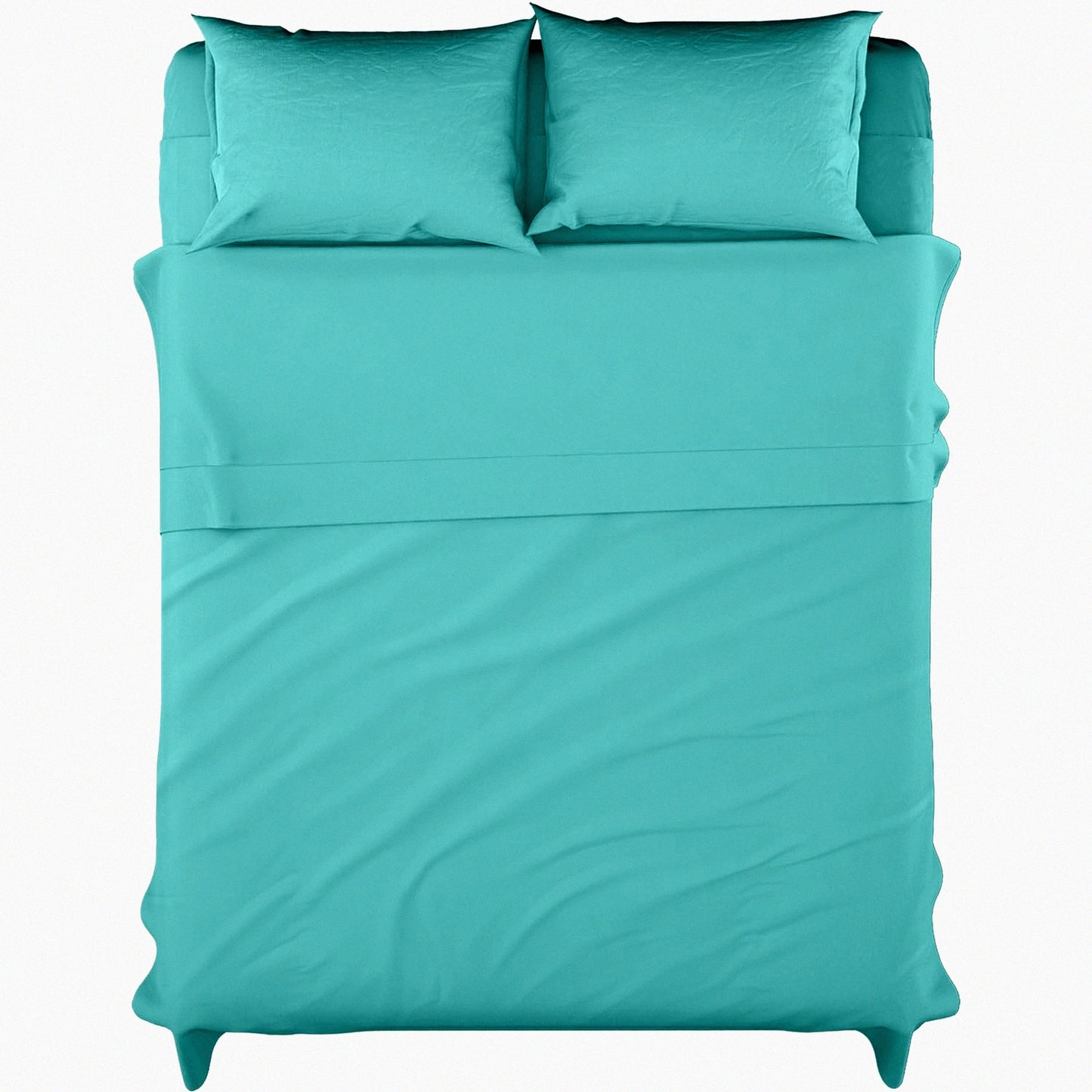 Aqua Blue Ultra Soft Microfiber Bed Sheet Set - 3Pcs Brushed Bedding Set with 16 Deep Pockets for Twin XL Beds - Luxurious Sheets for Bedding