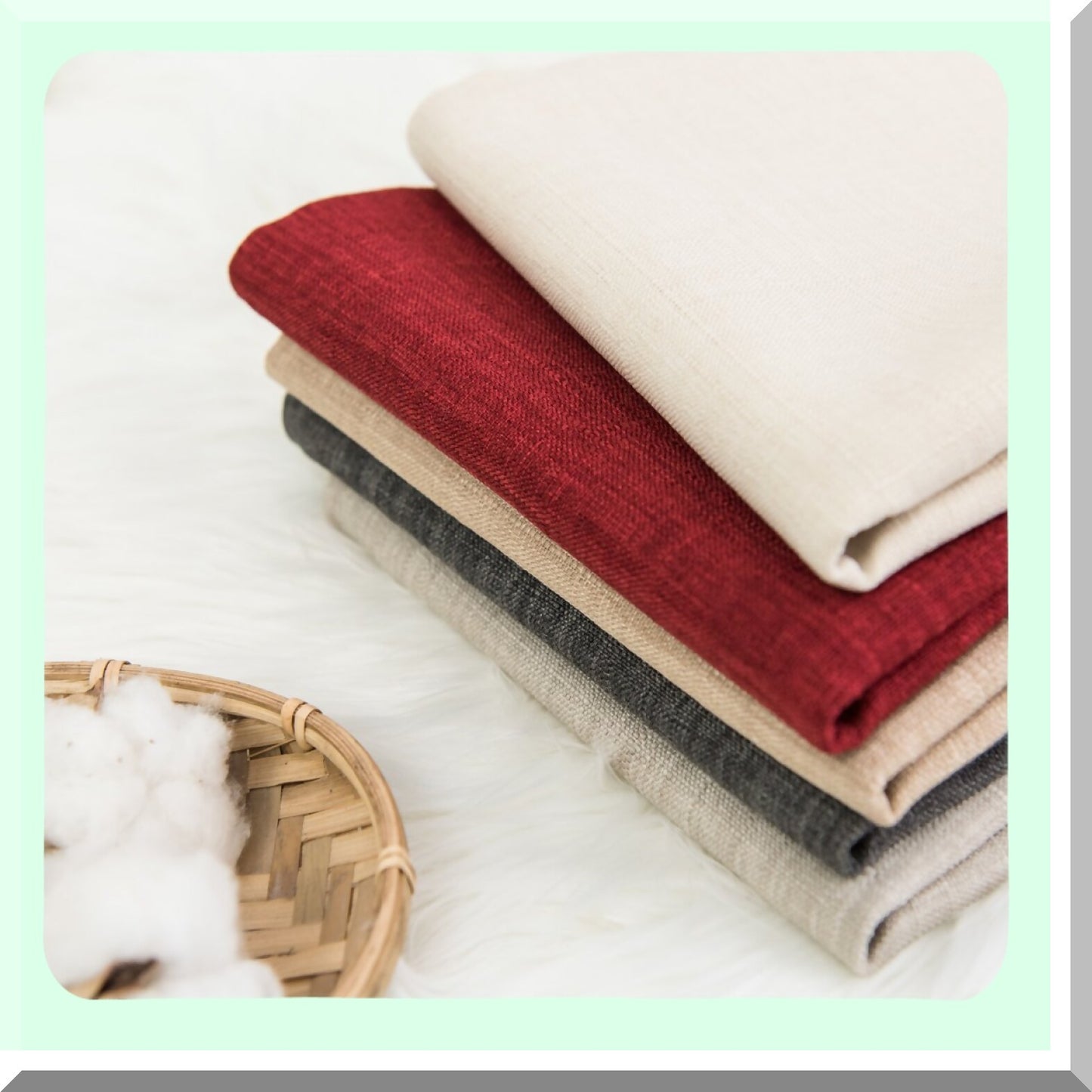 Ivory Linen Velvet Cushion Shams - Set of 2 | Solid Decorative Pillow Covers for Chair - 26"x26" Euro Sham | Durable & Luxurious Home Decor Accessory