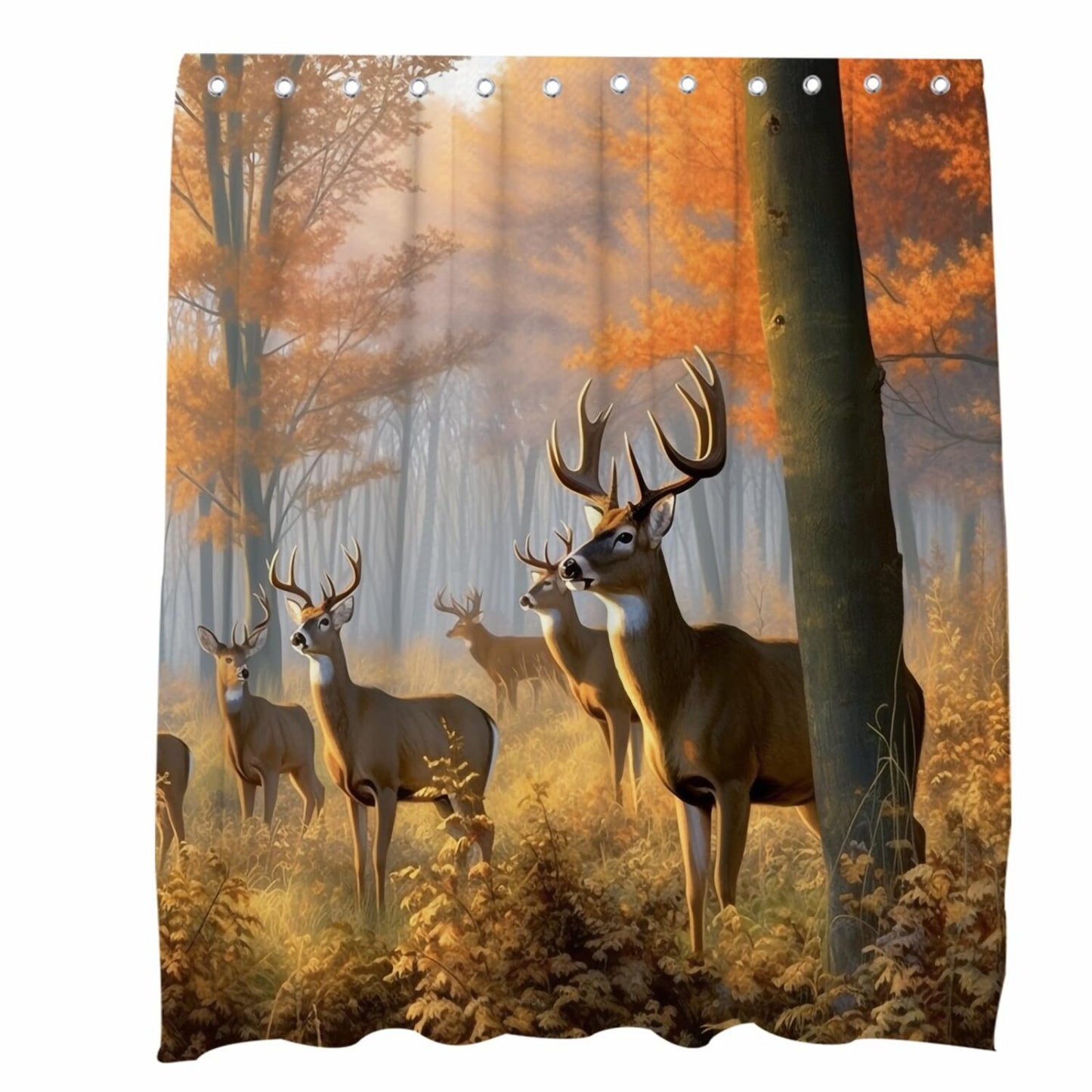 Elk Forest Nature Shower Curtain 72x72