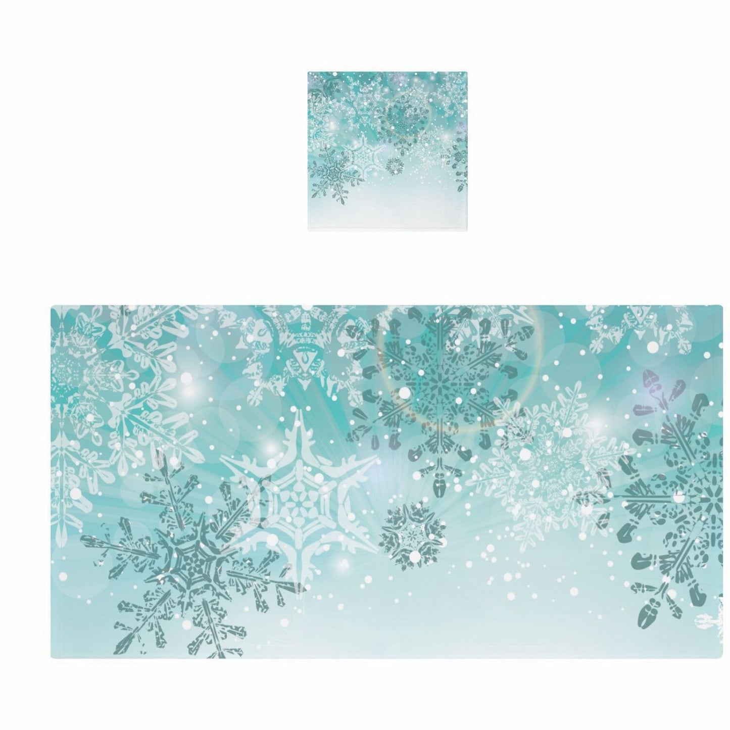 Bath Towel Set Silver Winter Teal Turquoise