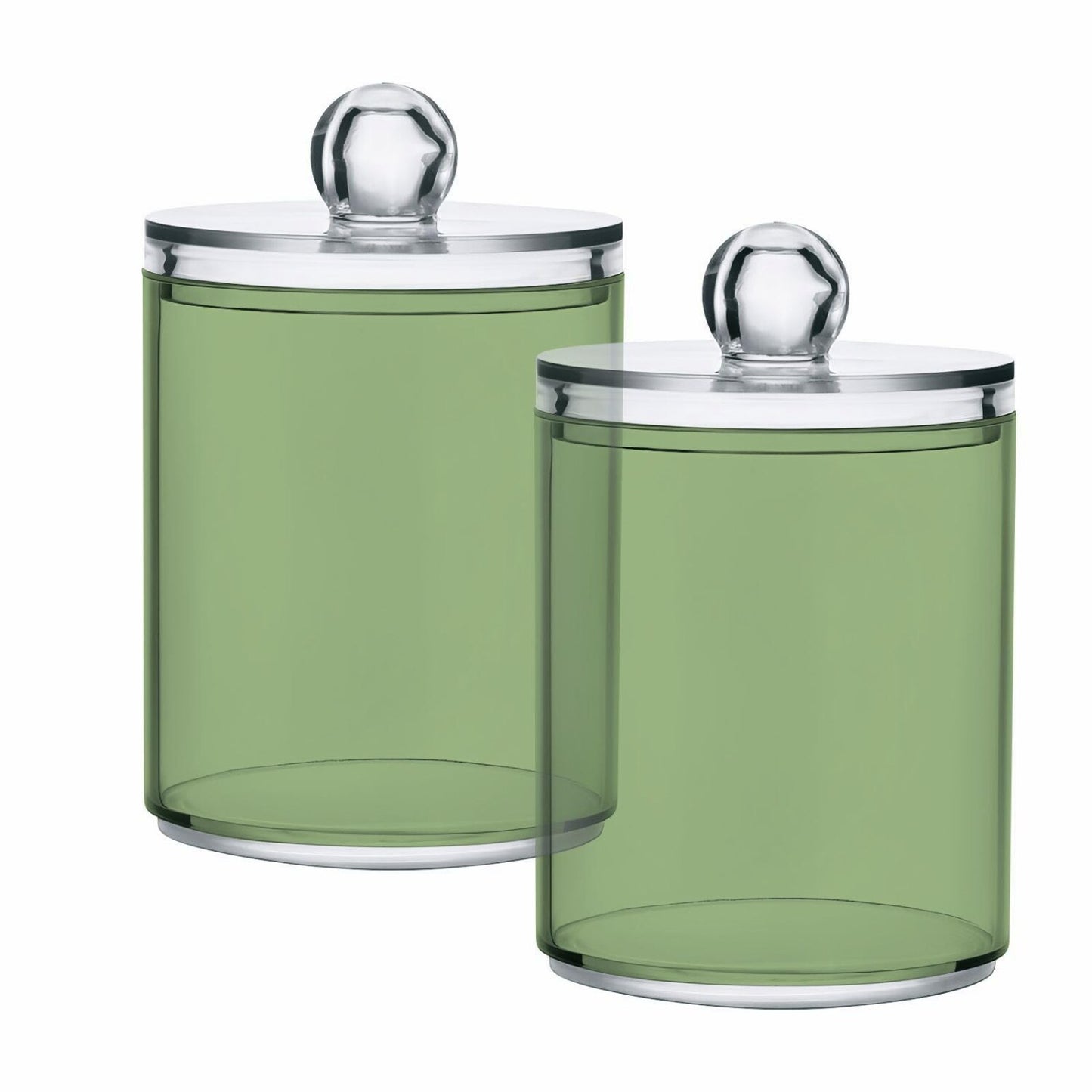 Light Green 2 Pack Plastic Qtip Holder Dispenser