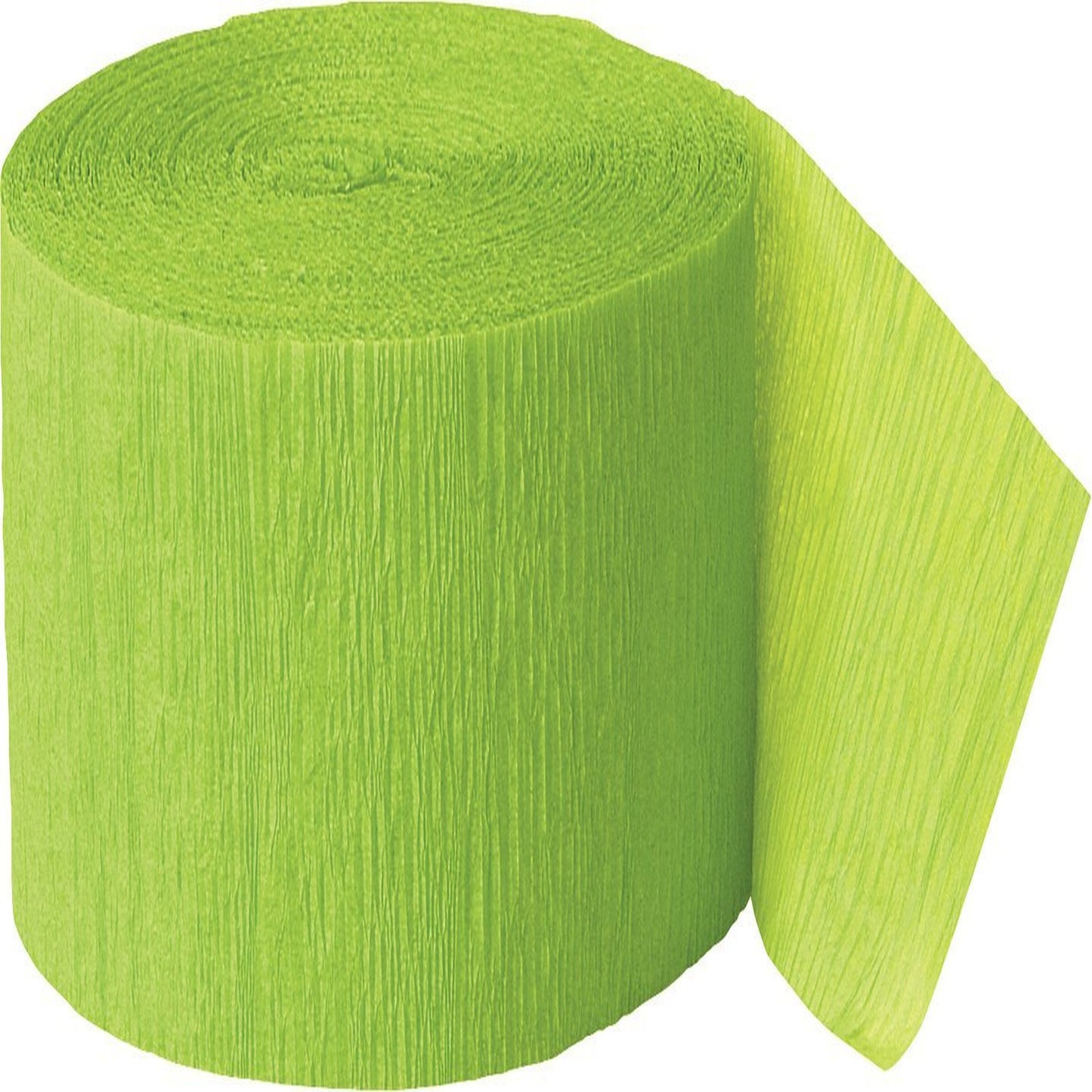 Vibrant Lime Green Crepe Paper Streamer 81 ft