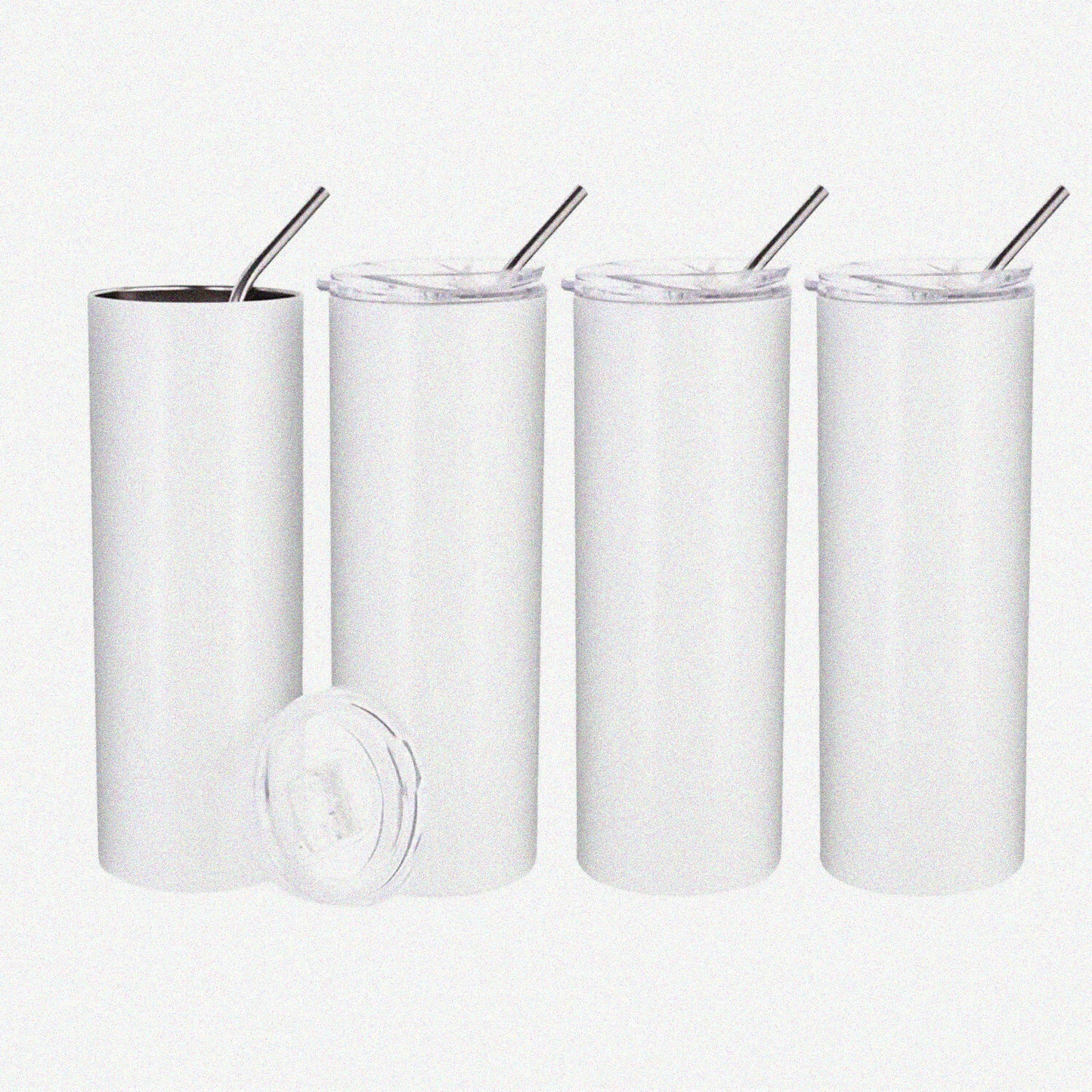 20 OZ Stainless Steel Tumbler Set White 4 Pack