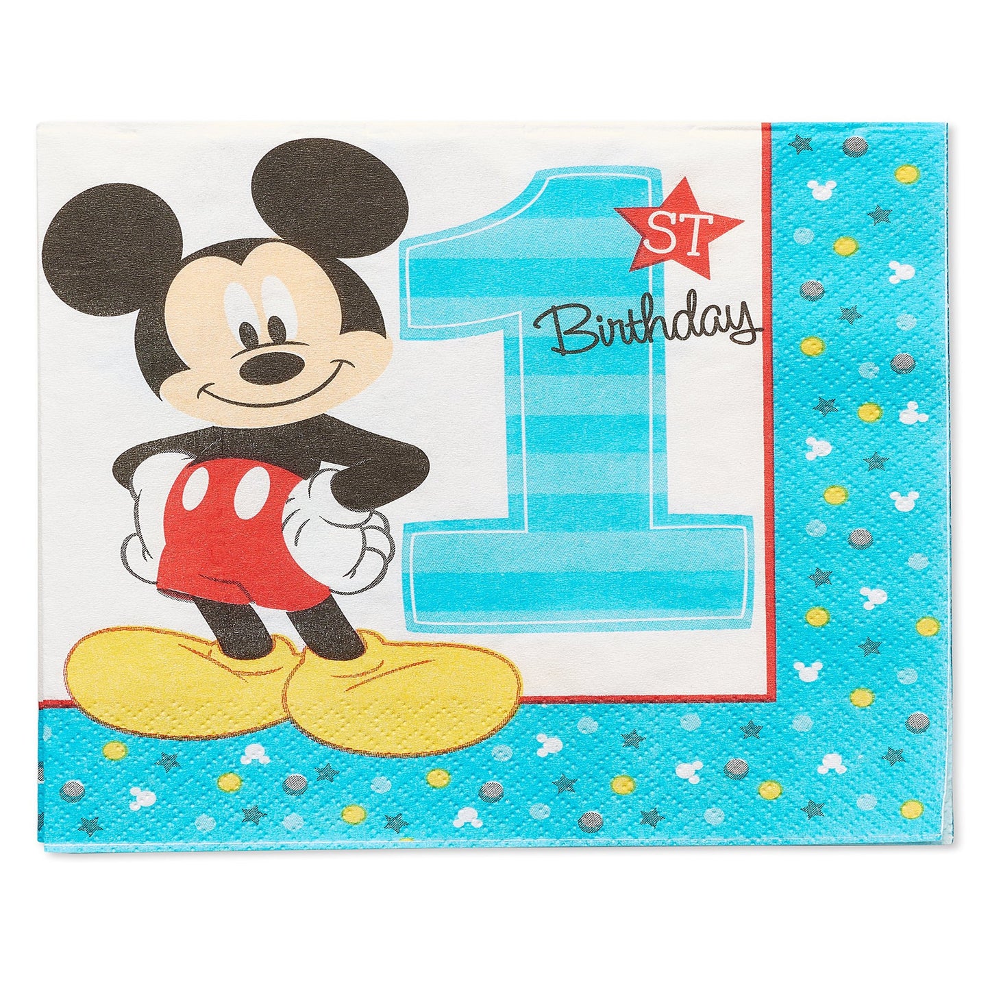 Mickey Mouse First Birthday Lunch Napkins 16 Pack