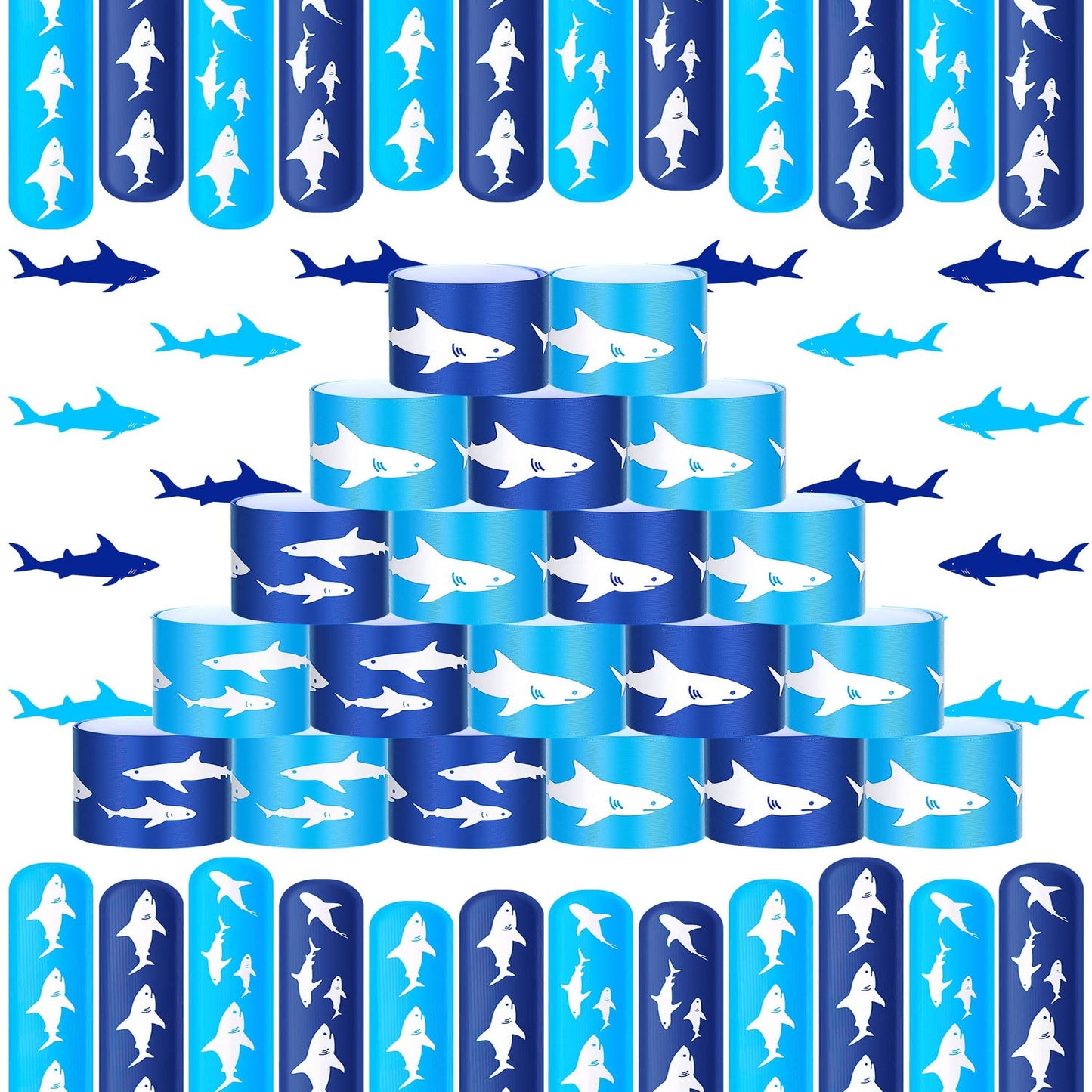 Shark Slap Party Pack - 24 Under the Sea Bracelets for Kids! Perfect Shark Birthday Favors & Decorations. Get Yours Now!
