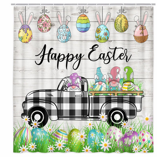 Farmhouse Bunny Gnomes Shower Curtain 69x70in