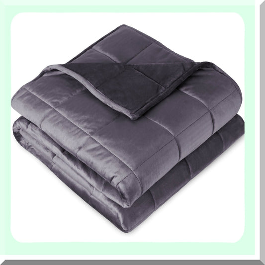 DreamEase Queen Size Weighted Blanket - 17lb Minky Fleece, Premium Heavy Blanket with Nontoxic Glass Beads, Eggplant, 60"x80""